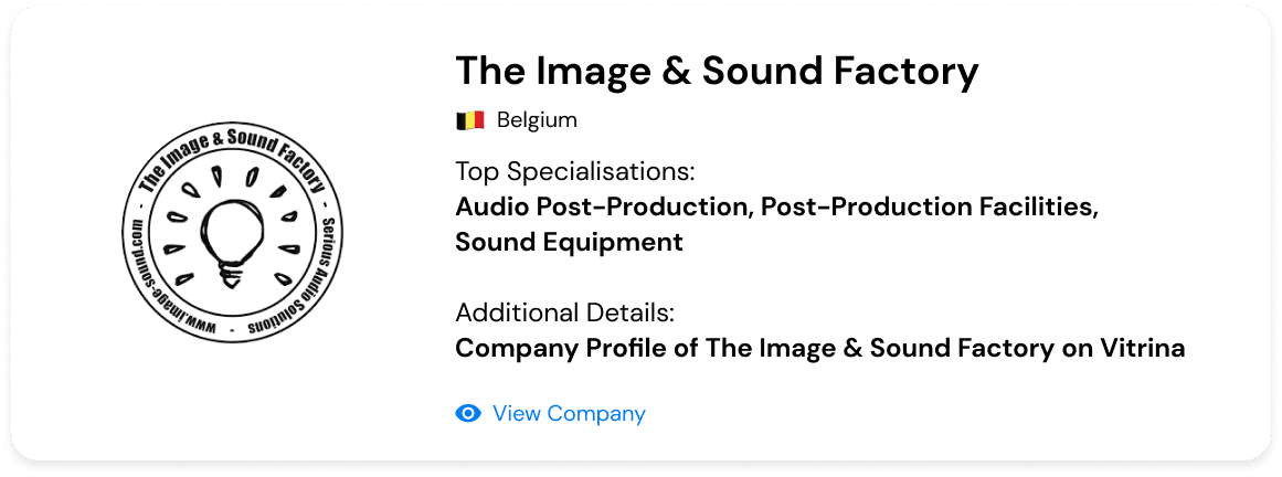 The Image & Sound Factory – is now a Vitrina Featured Company!