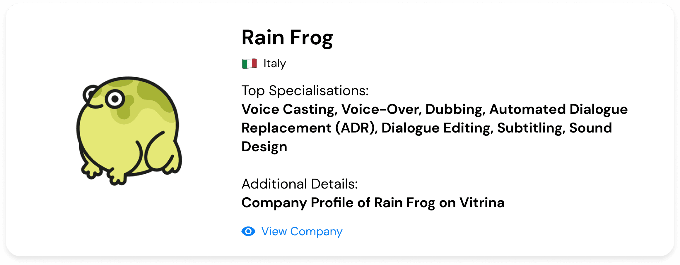 Rain frog specialisation
